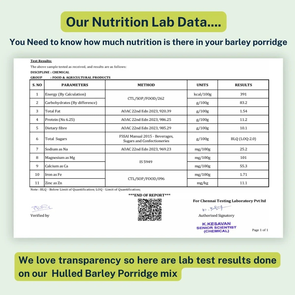 Hulled Barley Porridge mix | Barley Kanji for Weight loss | High Fiber